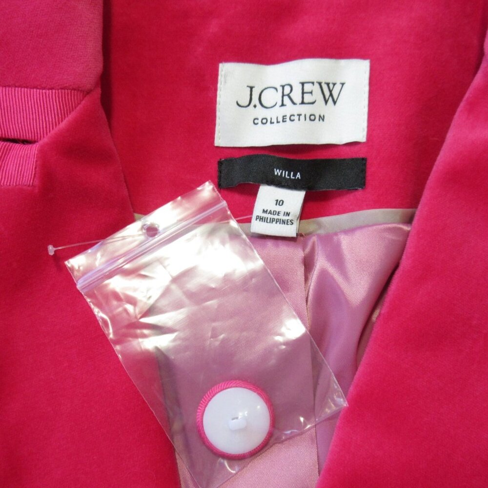 NEW J.Crew Collection Willa Blazer in Dragonfruit Tipped Stretch Velvet 10 - Picture 3 of 7